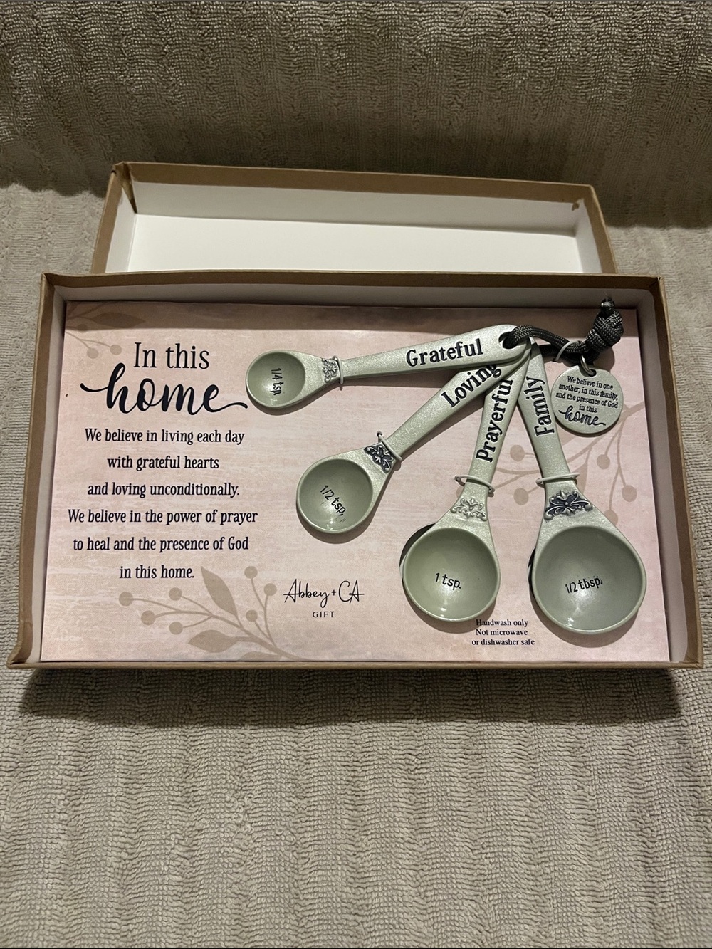 Grateful Ceramic Measuring Spoon Set - Sage Green